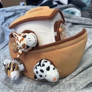 Charming Plush Animal Ark Toy Set - Tan and White